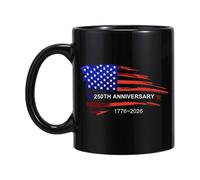 Générique Coffee Mug, 350 ml Patriotic Commemorative, 250 Years Old Coffee Mug with American Flag | For Adult Soldiers Family Tea Water Milk Celebration Party