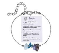 Générique Colors Pink Jewelry Zodiac Bracelet Birthday Gift Taurus Gemini Cancer Sagittarius Gifts Anklet Natural Zodiac Gift Colors Jewelry Rings, one size, Natural Stone, No Gemstone
