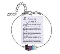 Générique Colors Pink Jewelry Zodiac Bracelet Birthday Gift Taurus Gemini Cancer Sagittarius Gifts Anklet Natural Zodiac Gift Colors Jewelry Rings, one size, Natural Stone, No Gemstone