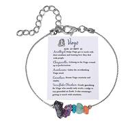 Générique Colors Pink Jewelry Zodiac Bracelet Birthday Gift Taurus Gemini Cancer Sagittarius Gifts Anklet Natural Zodiac Gift Colors Jewelry Rings, one size, Natural Stone, No Gemstone