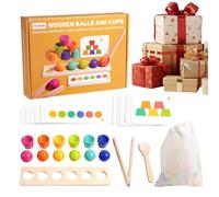 Générique Colour Sorting, Preschool Activities Cup and Ball, Colour Sorting Set with Beads and Clips | For From 3 Years Old Boys Girls Home Nursery Party