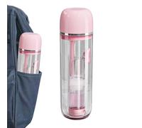 Générique Compact Travel Toothbrush Kit - Compact Toothbrush Holder - Multifunction Dust Cover and Foldable Toothbrush for School Hiking Travel, Pink, Se référer au descriptif, Refer to description