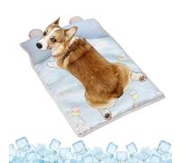 Générique Cooling Mat for Dogs | Cool Pet Mattress, Nap Mattress with Pillow for Home, Car, Sofa, After-Sports Crate Indoor Outdoor in Hot Weather