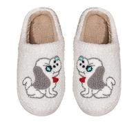 Générique Cotton Slippers with Ostrich Feet Funny and Creative for Men and Women Plush Indoor Flat Slippers for Winter, Z White, 10.5 UK