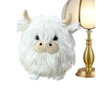 Générique Cow Plush Toy - 20 cm Sheep Soft and Cuddly Long Fur Cows - Plush Cows for Adults Girls Bedroom Home Living Room Library Decoration