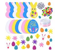 Générique Creative DIY Easter for children, Easter decoration, rabbit and egg activities, DIY craft hanging stickers, Easter wooden ornaments, animal decoration party
