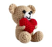 Générique Crochet Bear - Knitted Plush Handmade Soft Animal Plush Cute Bear Toy with Pocket | Fun Gift, Multifunctional Use for Boys, Children
