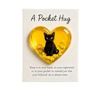 Générique Cuddle Cat - Cute Heart-Shaped Keepsake Small Cat with Positive Card - for Sympathy, Encouragement, Shelf, Bedside Table, Collection, Decoration