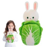 Générique Cuddly Rabbit Rabbit Plush Toy - Cuddly Cabbage Rabbit Model, Comfortable Touch Adorable Animal Bunny Doll for Boys and Girls