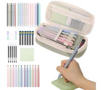 Générique Cute Aesthetic School Supplies - Black Pens Erasers Smooth Writing Notebook | School Pencil Case with Pencil Pouch - for Students Teachers Women College