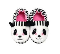 Générique Cute Striped Children's Slippers with Panda Design Fluffy Slipper with Non-Slip Soles Plush Slippers Comfort and Warm Winter Slippers Leisure Daily, white, 8