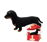 Générique Dachshund Plush Toy | Realistic Dog Model | Dachshund | Realistic Artificial Plush, PU Leather Details, Perfect for Room Decoration, Birthday Gift, Recognize