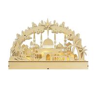 Générique Decorations Light, Wooden Mosque Night Light, Led Home Decoration, Festive Nightlights, Lantern Modern Bedroom Decorations for Indoor, Outdoor 31.5 x 5 x 20.5 cm