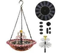 Générique Decorative Bird Bath Fountain with Sprinkler and Pump | Solar Fountain for Bird Drinker - for Attracting Hummingbirds and Wildlife: Garden, Pond, Patio, Driveway, Deck