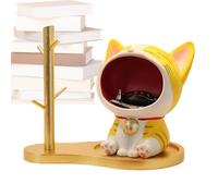 Générique Decorative Keyring - Standing Cat Statue Sculpture Figurine - Jewellery Bowl | Home Decoration Living Room Bedroom Candy Shelf