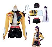 Générique Demon Hunter Cosplay Costume Wig Kpop HUNTR/X Cosplay Anime Rumi/Mira/Zoe K-Pop Costume Ring and Accessories for Halloween Carnival Party (Rumi, XS)