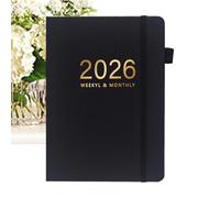 Générique Diary Notebook - Daily Diary 2026 with 144 Pages - A5 Hard Notebook Daily Calendar for Study Home Office Travel