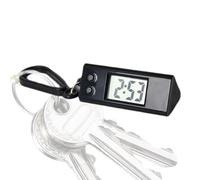 Générique Digitale Schlüsselanhänger-Uhr - Mini Taschenuhr mit LCD-Anzeige - Kompakte elektronische Uhr für Studenten, Prüfungen & Arbeit - Tragbarer Zeitmesser für Rucksack & Schlüsselbund - Schwarz