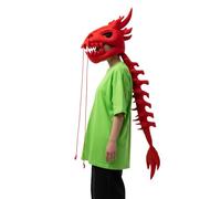 Générique Dinosaur Costume, 3D Skull Head Accessory and Back Piece, Portable Adult Dinosaur Skeleton Costume, Halloween and Fancy Dress Party Child Adult