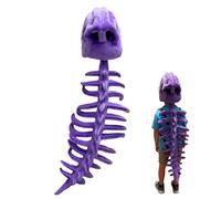 Générique Dinosaur Skeleton Costume, Role Play Outfit with Sound, Realistic Clothing, Durable Fabric with Printed Skeleton Pattern, Halloween Cosplay Costume, Stage Events, Stage Conventions