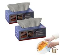 Générique Disposable Microfibre Cloths Super Absorbent Multi-Purpose Kitchen Cleaning Cloth with Dispenser Box (2 Boxes)
