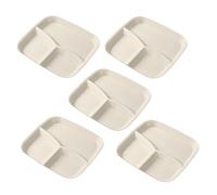 Générique Divided Plate, 3 Compartment Trays for Meals, Set of 5 Plates with Dividers, for Vegetables, Salad, Rice, Cheese, Fruits, Meals, Adults, Kitchen