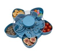 Générique Divided Serving Tray - With Rotating Lid Modern | Divided Serving Trays for Food | for Party, Camping, Picnic, Travel, Home, Kitchen, Living Room, Office