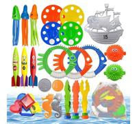 Générique Diving Toys for Children 34 Pieces Treasure Under | Sinking Pool Game | Summer Bath Accessory | Beach Lake Pond Outdoor Party Kit | Water Activity Boys Girls 3-12 Years