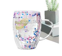 Générique Double Wall Coffee Mugs,Double Insulated Glass Coffee Mugs | 350ml Aesthetic Clear Insulated Glass Cup,Heat Resistant Lightweight Coffee Cup for Women and Men