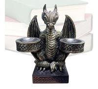 Générique Dragon Statue, Dragon Figurine | Dragon Figures with Double Ball Holder | Dragon Home Decor for Keys, Classmates, Trinkets, Friends, Candles