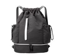 Générique Drawstring Backpack | Lightweight Hiking Backpack | Portable Shoulder Strap for Football Basketball Picnic Large Drawstring Fitness, grey, Se référer au descriptif, Refer to description