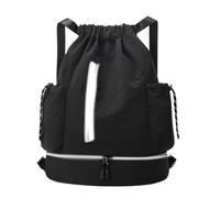Générique Drawstring Backpack | Lightweight Hiking Backpack | Portable Shoulder Strap for Football Basketball Picnic Large Drawstring Fitness, Black, Se référer au descriptif, Refer to description