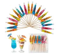 Générique Drink Umbrella Toothpicks Set, Party Picks Assorted Design, Decorative Mini Umbrella Skewer Sticks, 3.94 x 0.12 inches Appetizer Snack Stick Accessories, Wedding Birthday Bar Decoration
