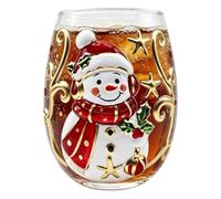 Générique Drinking Glasses Cup Decorative Seasonal Stemless | 3D Glass Art Mug for Christmas Water Soda Beer Milk Bar Photography Kitchen Parties and Christmas Family Reunions