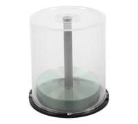 Générique DVD Cake Container - Bucket Organizer | Empty Disc Holder with Black Axis, Transparent Stand | for Storing Music Albums, Movies, Video Games, Desktop Archive and A