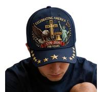 Générique Eagle Baseball Cap | Embroidered Cap with Adjustable Strap, 250th American Patriotic Hat | for Men, Women, Youth, Work, Golf, Photo Prop, Blue