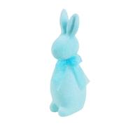 Générique Easter Bunny Decoration | Realistic Decorative Sculpture 23cm Velvet Effect | Rabbit Figurine with Butterfly Bow for Shelf, Home, Spring, Farm, Living Room, Table or Centre