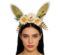 Générique Easter Bunny Ears Headband | Adjustable Soft Glitter Costume Decorations Cartoon Costume Decorative Accessories Rabbit Ears for Birthday Christmas Parties Photobooth