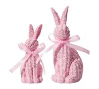Générique Easter Bunny Figurines, Easter Theme Decoration | Rabbit and His Little Figurine | For Living Room, Bedroom, Office, Children's Room, Bedside Table, Shelves, Window Sills