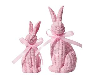 Générique Easter Bunny Figurines, Easter Theme Decoration | Rabbit and His Little Figurine | For Living Room, Bedroom, Office, Children's Room, Bedside Table, Shelves, Window Sills