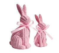 Générique Easter Bunny Statue | Decorative Animal Sculpture Collection | Rabbit and His Little Figurine - For Living Room, Office, Bedroom, Shelves, Window Sills