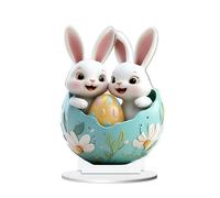Générique Easter Decorations, Two-Dimensional Centerpiece Table Ornament - Easter Tier Tray Decor | Egg Country Decoration for Office Party Spring Fireplace Shelf