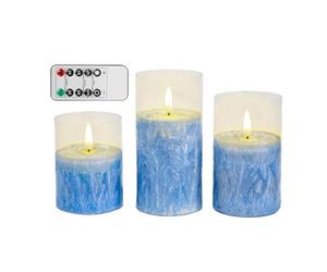 Générique Electric Candles - 3 Pieces with Remote Control and Timer for Table Decoration, Battery Operated Candles for Ambient Lighting for Home, Office, Party, Birthday, Christmas,