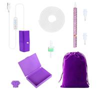 Générique Electric Gem Painting Pen - Adjustable Suction for Quick Gem Pick-Up, Stress Relief with LED Light, Craft Tools for Adults Women Men Kids, Lightweight Material, Portable Storage Case