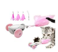 Générique Electric Mice Cat Toys, Interactive Moving Lights, 7.87 x 2.64 x 1.18 inches, Kitten Toy Feathers Bells, Indoor and Outdoor Game, Exercise Hunting Training for Cats (Multi-Colour)