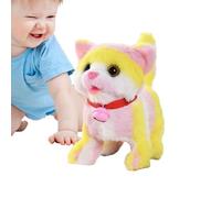 Générique Electric Plush Cat Toys for | Realistic Interactive Motion Cat Drum Toy with Wagging Tail | Electronic Walking Animal with Meow Sound for Cats