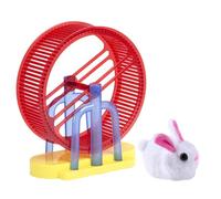 Générique Electronic Animal Toys, Interactive Electronic Rabbit for Hamster Plush Toy with Stand on Exercise Wheel - Entertainment for Dogs Indoor Play