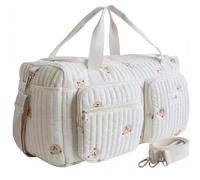 Générique Embroidered Quilted Changing Bag - Large Maternity Baby Hospital & Weekend Bag - Adjustable Shoulder Strap, Multi-Pockets - Lightweight, Soft and Large Capacity - Birth Gift Idea, Ours