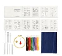 Générique Embroidery Kits,Embroidery Book Kit for Beginners | Learn Embroidery Learning Guide for Home Decorative Projects