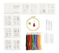 Générique Embroidery Kits for Adults | Interactive Embroidery Set,Learn Embroidery Learning Guide for Home Decorative Projects